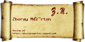 Zboray Márton névjegykártya