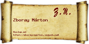 Zboray Márton névjegykártya