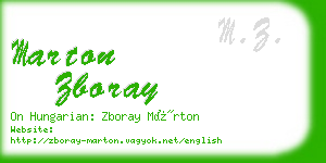 marton zboray business card